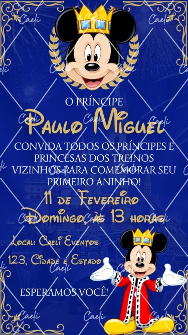 Convite Digital Mickey Realeza 2