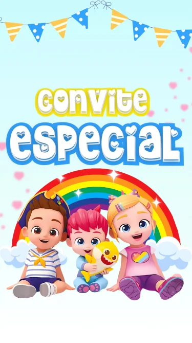 Convite Animado Bebefinn Menino