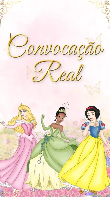 Convite Animado Princesas da Disney