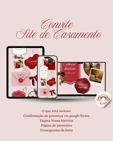 Convite Site de Casamento Vermelho