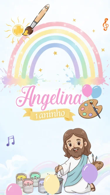 Convite Animado O Maior Pintor do Mundo Menina