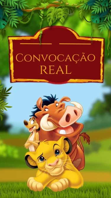 Convite Animado Rei Leão 2