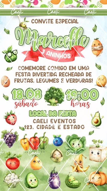 Convite Digital Frutinhas e Legumes