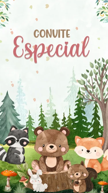 Convite Animado Bosque Encantado Menino 1