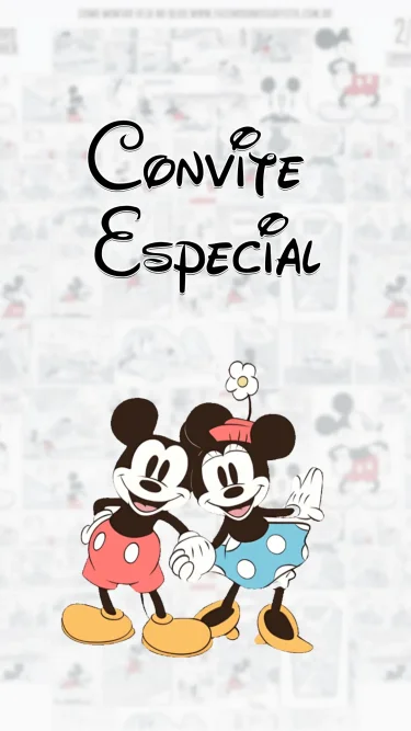 Convite Animado Mickey Vintage
