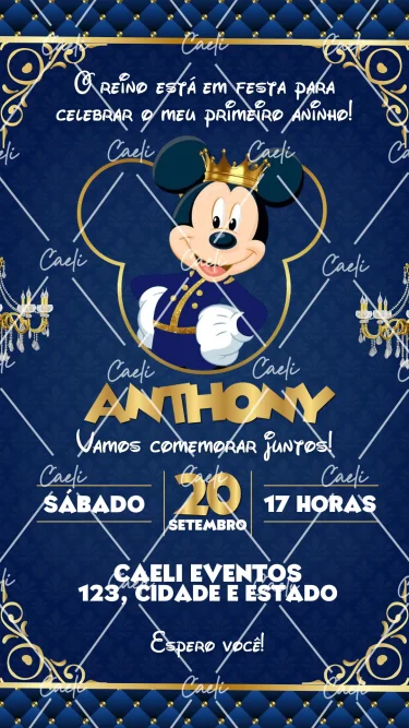 Convite Digital Mickey Realeza 3