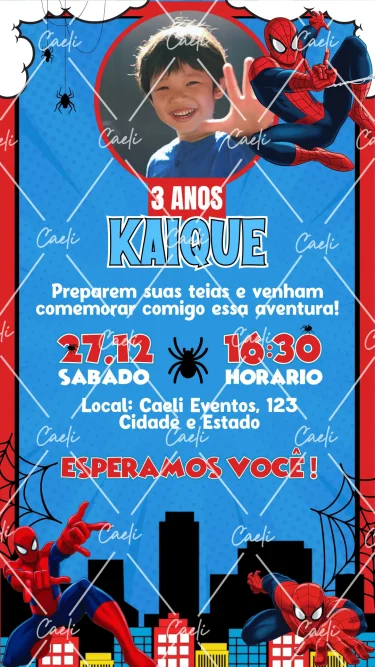 Convite Digital Homem Aranha 2