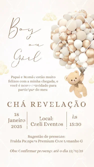 Convite Chá Revelação Neutro 6