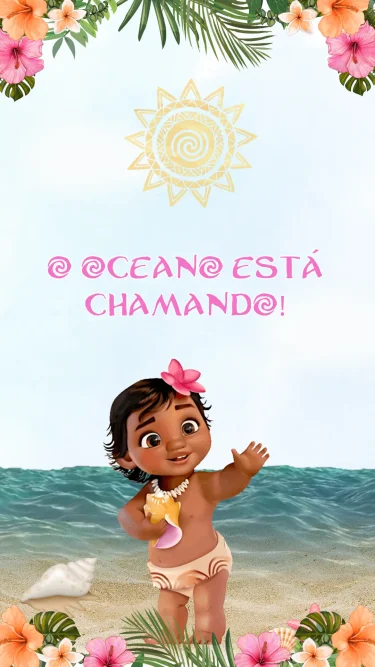 Convite Animado Moana Baby 2