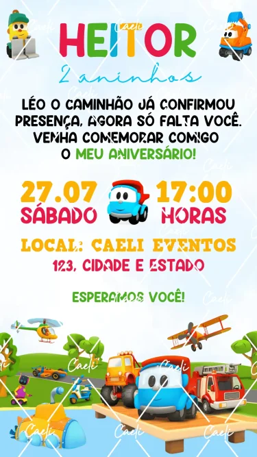 Convite Digital Léo o caminhão