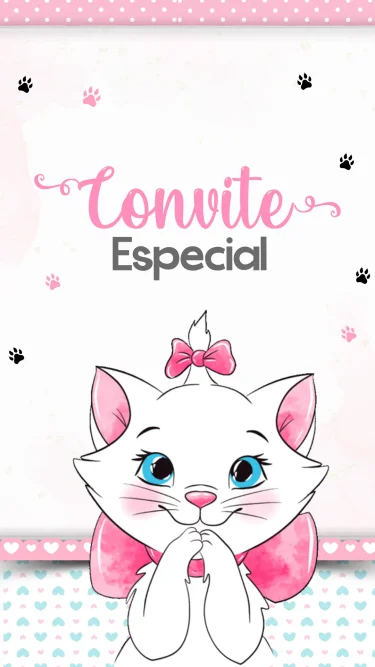 Convite Animado Gatinha Marie