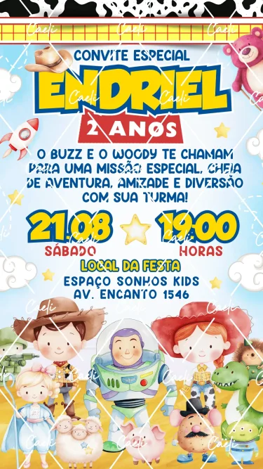 Convite Digital Toy Story 2