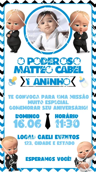 Convite Digital Poderoso Chefinho