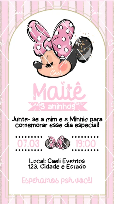 Convite Digital Minnie Rosa 2