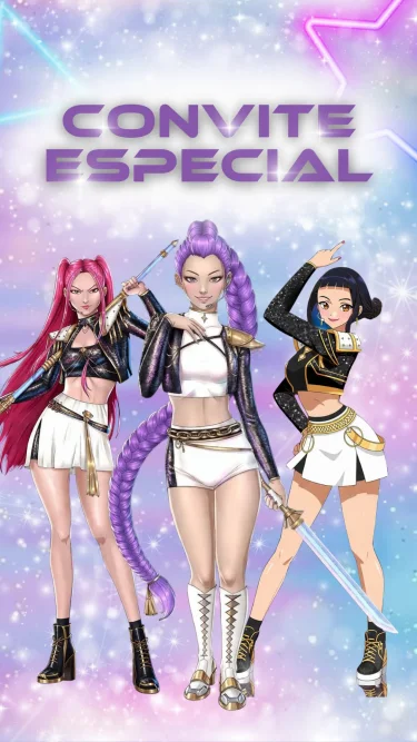 Convite Animado Guerreiras do Kpop