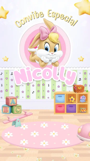 Convite Animado Baby Looney Tunes Menina