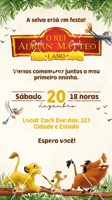 Convite Digital Rei Leão 2