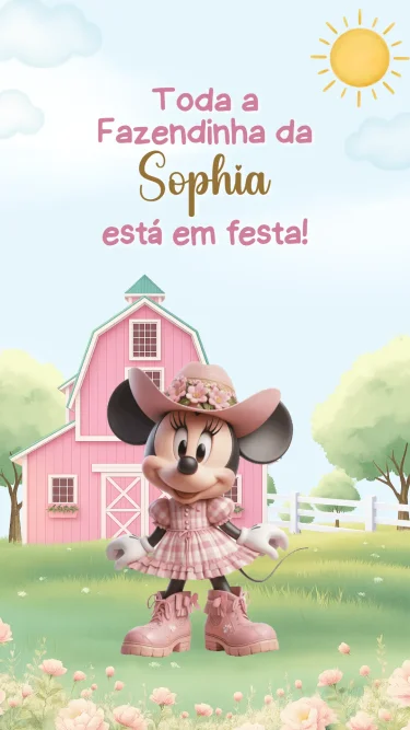 Convite Animado Fazendinha da Minnie