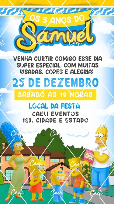Convite Digital Simpsons