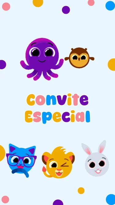 Convite Animado Bolofofos Menino