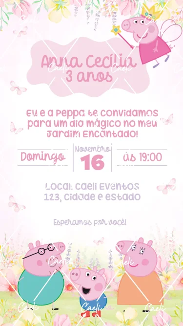 Convite Digital Peppa Pig 3
