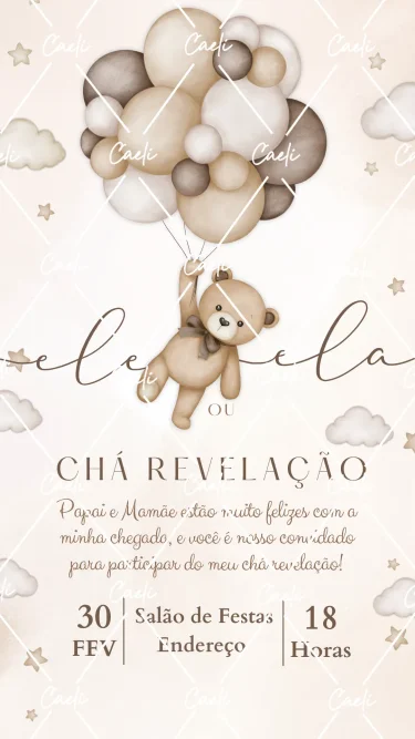 Convite Chá Revelação Neutro 2