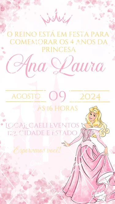 Convite Digital Princesa Aurora