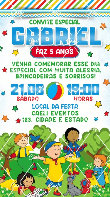 Convite Digital Caillou