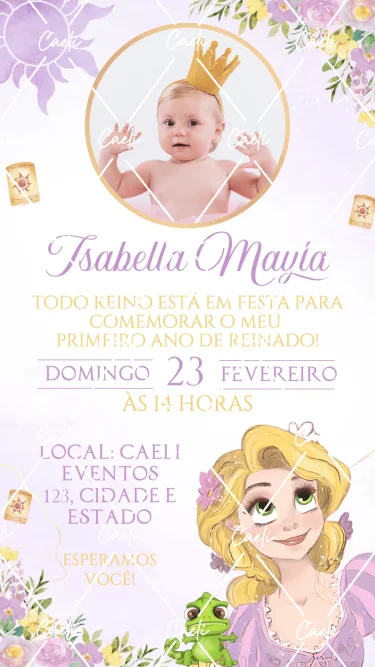 Convite Digital Rapunzel 1