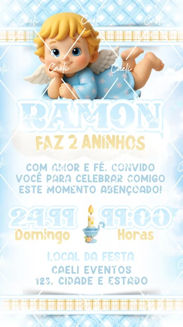 Convite Digital Batizado Menino