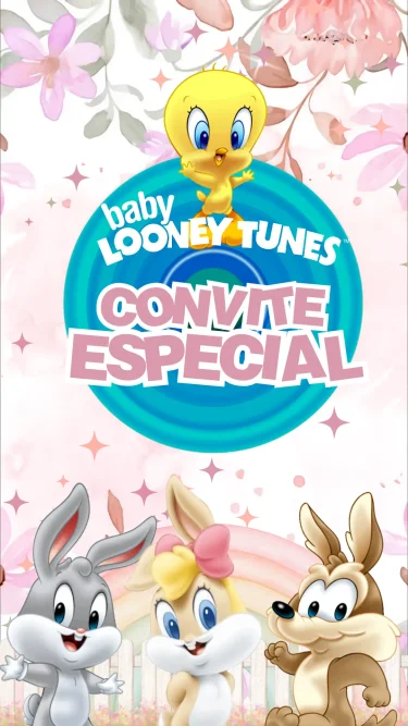 Convite Animado Baby Looney Tunes Menina 1
