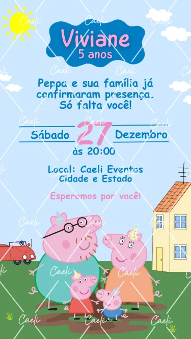 Convite Digital Peppa Pig 4