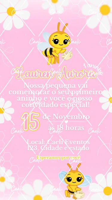 Convite Digital Abelhinha 3
