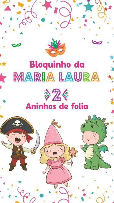 Convite Animado Bloquinho de Carnaval