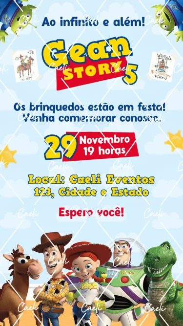 Convite Digital Toy Story 1