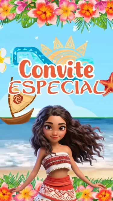 Convite Animado Moana 2