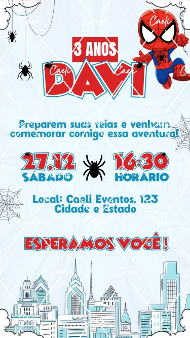 Convite Digital Homem Aranha 1