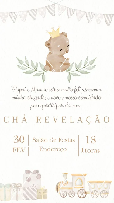 Convite Chá Revelação Neutro 4