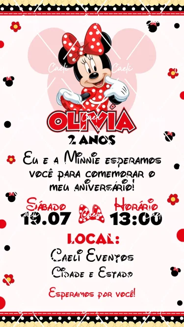Convite Digital Minnie Vermelha 3