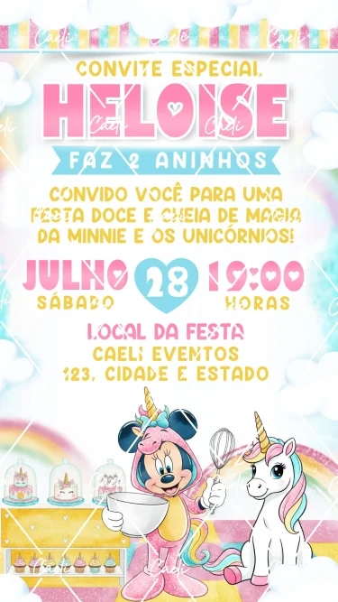 Convite Digital Minnie Confeiteira 2