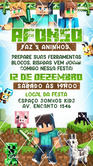 Convite Minecraft