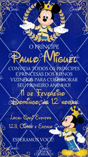 Convite Digital Mickey Realeza 1