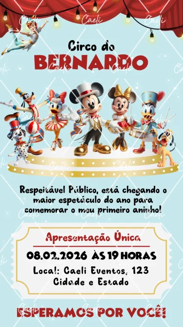 Convite Digital Circo do Mickey 2