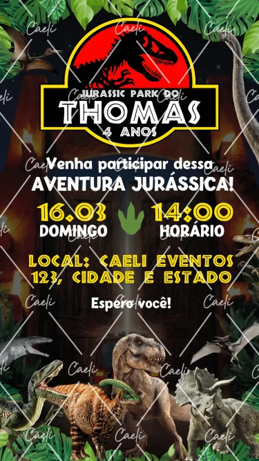 Convite Digital Jurassic Park 2