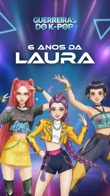 Convite Animado Guerreiras do Kpop 2
