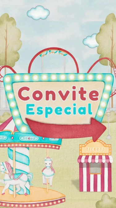 Convite Animado Parque de Diversões
