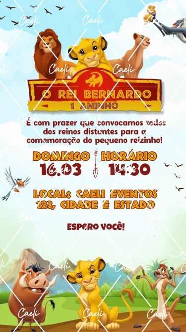 Convite Digital Rei Leão 1