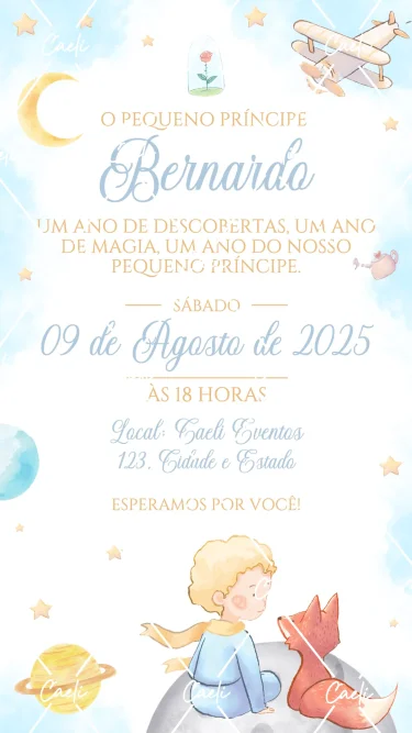 Convite Digital Pequeno Príncipe 1