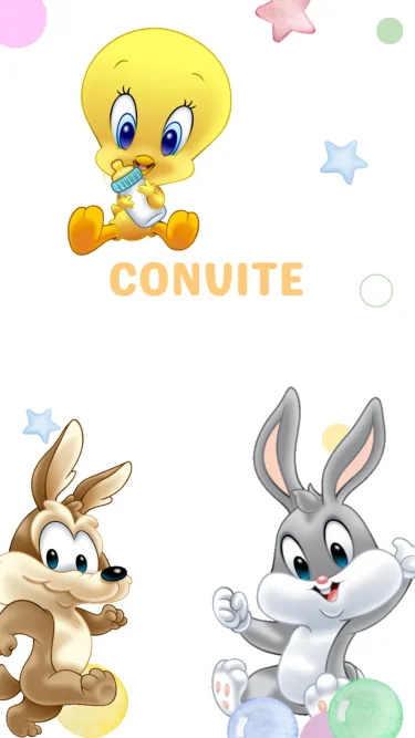 Convite Animado Baby Looney Tunes Menino 2