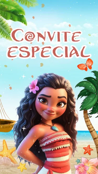 Convite Animado Moana